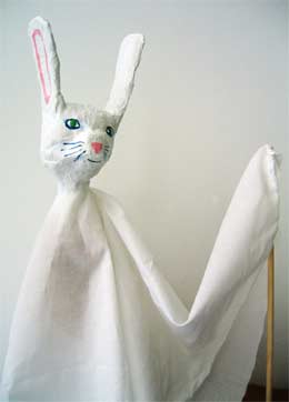 Тростевая кукла белый-белый заяц